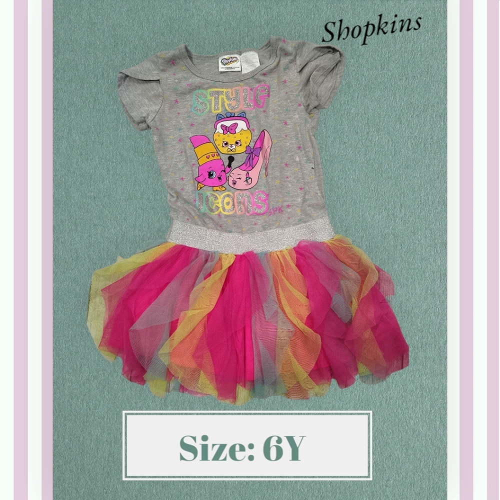 Shopkins Gray and Pink Dance Dress with Tutu